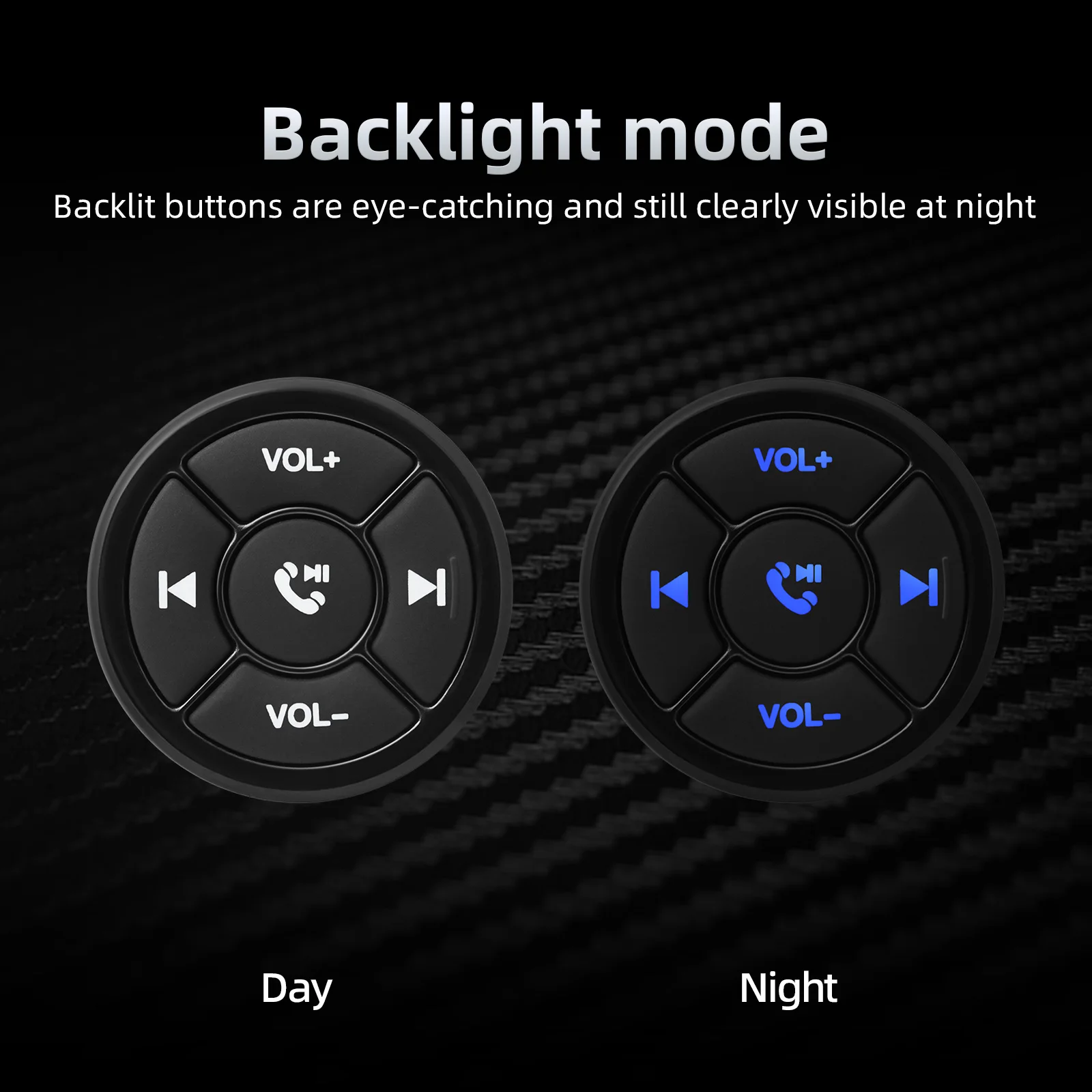 Bluetooth-compatible Remote Controller Media Button Steering Wheel Music Play Answer The Phone Control Volume for IOS Android