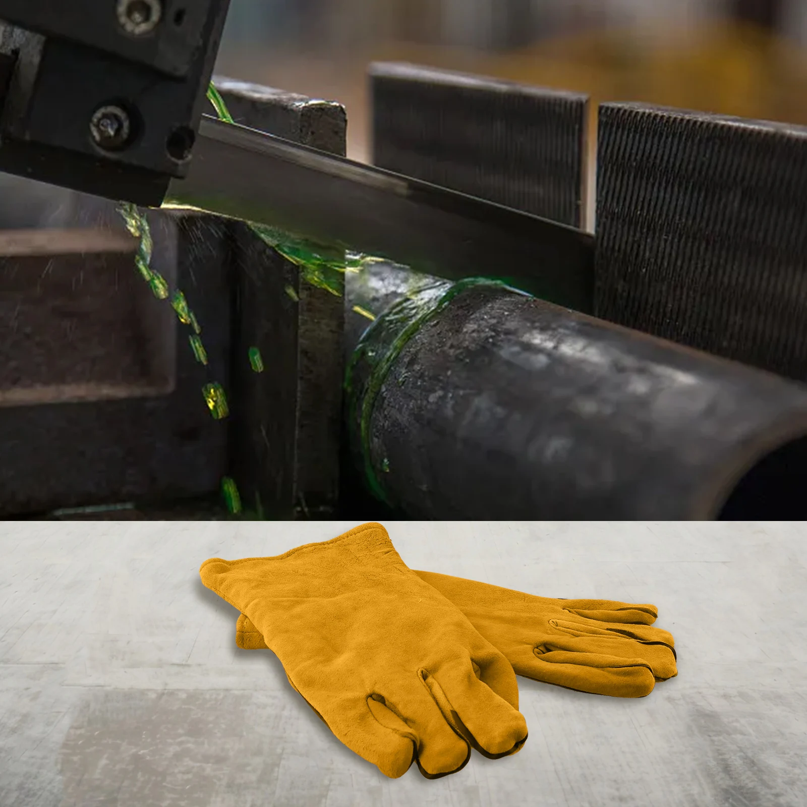 Cowhide Flame-retardant Welding Work Gloves Heat-proof Metal Welding Protector Yellow Gloves Soldering Welding Gloves Tools