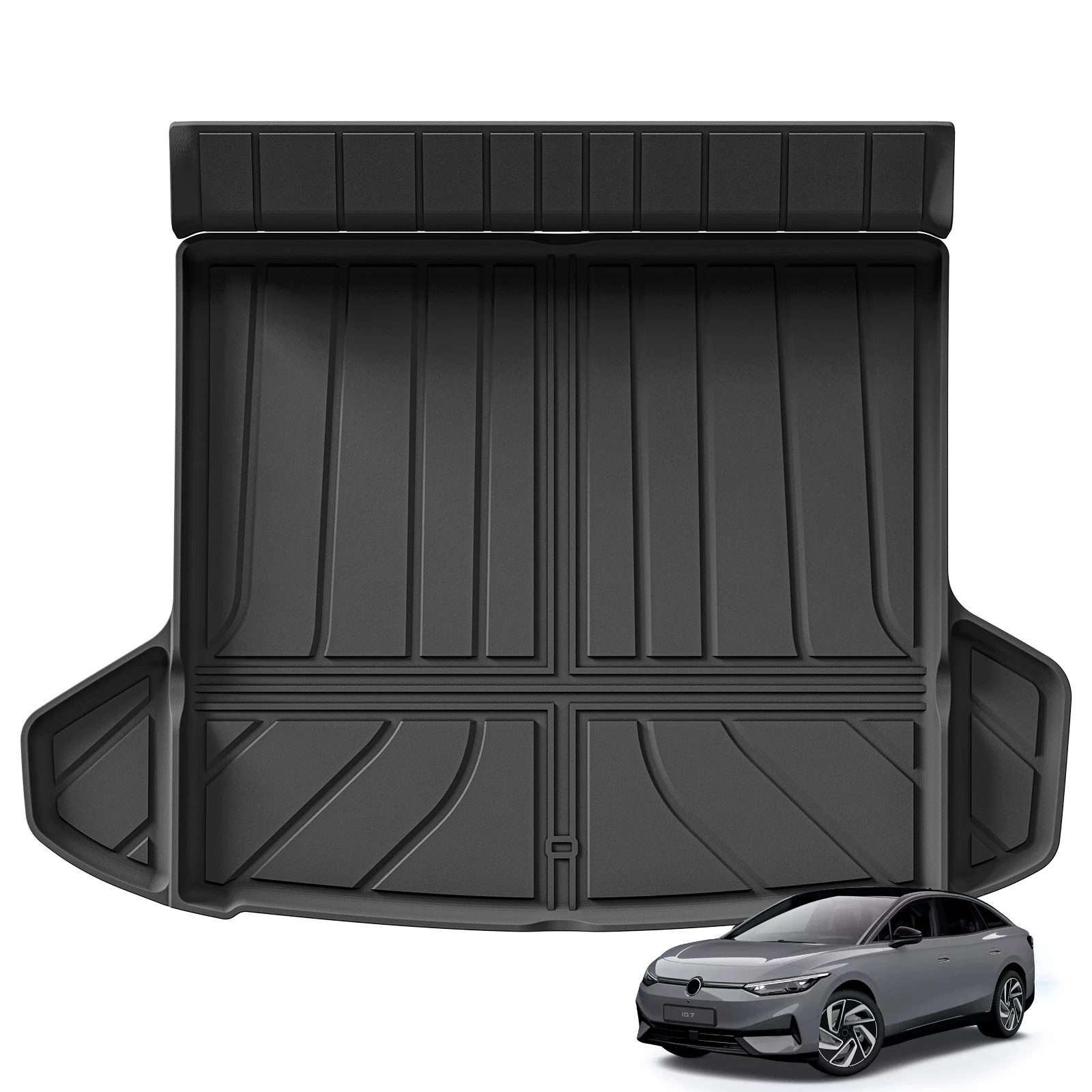 for VW ID.7 ID7 TPE 3D Car Cargo Liner Trunk/Backrest Pad Waterproof Black