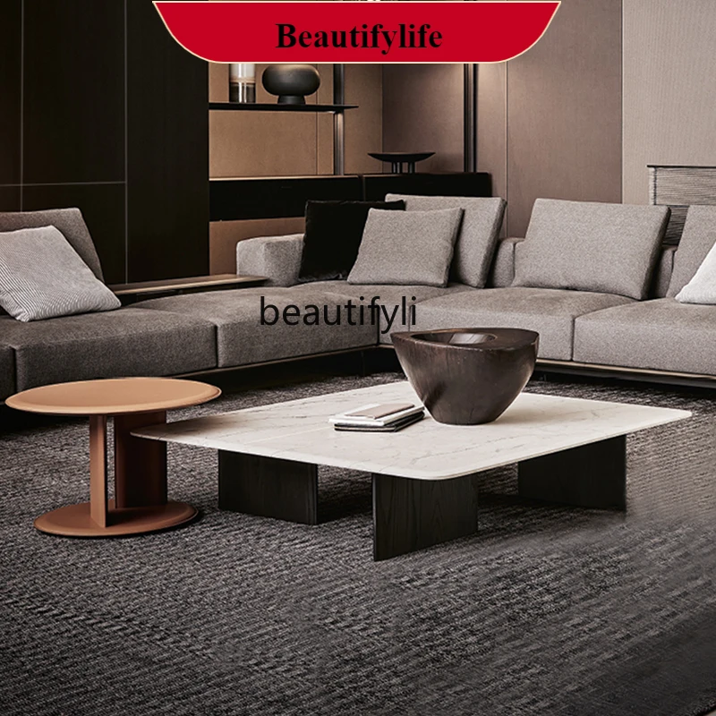 

Italian Marble Tea Table Small Tea Table Modern Simple round Coffee Table furniture living room G1218