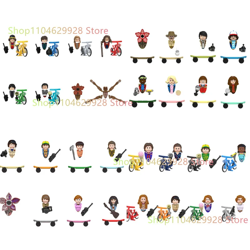 8-16pcs New Movies Strangered Figures Building Blocks Thingings Mini action toy dolls assemble Toys Kids Gifts