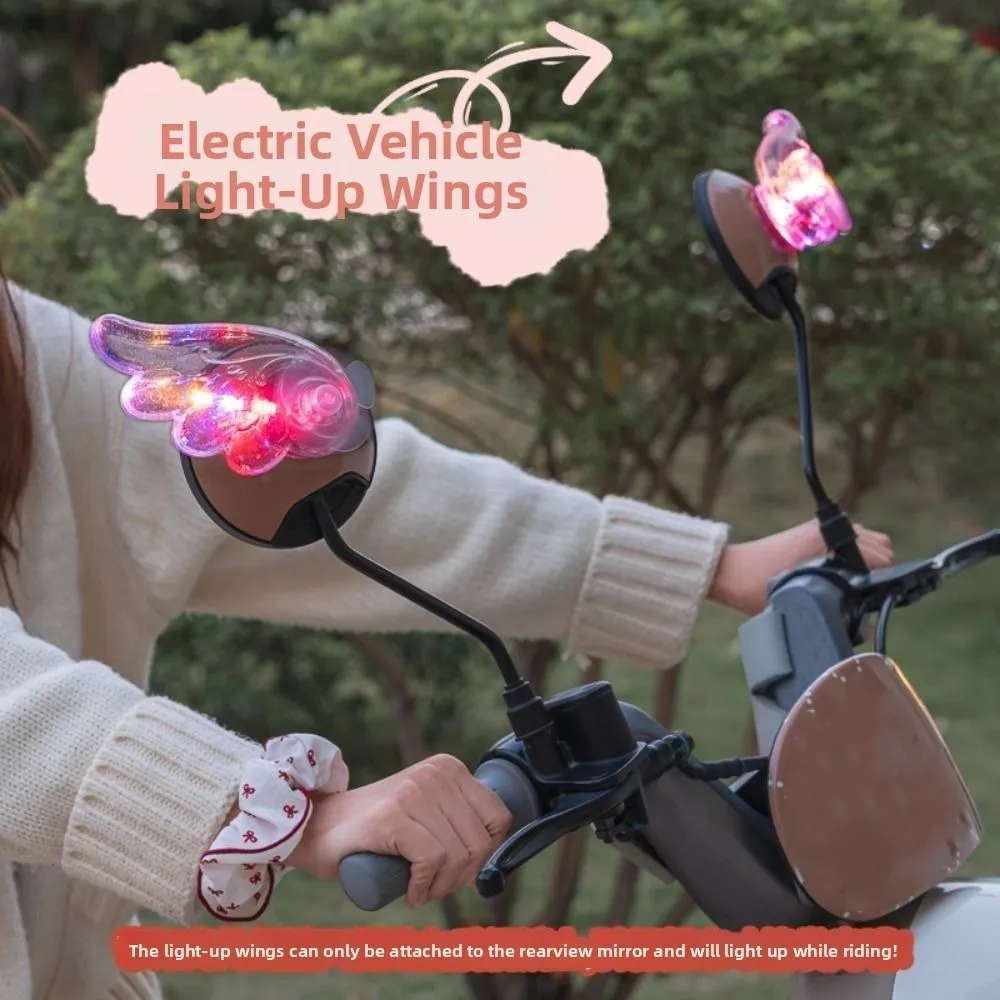 

Wind-powered 3D Luminous Wings Cute Waterproof ABS UV-resistant For Electric Scooter Motorcycle Universal Decor Accessories