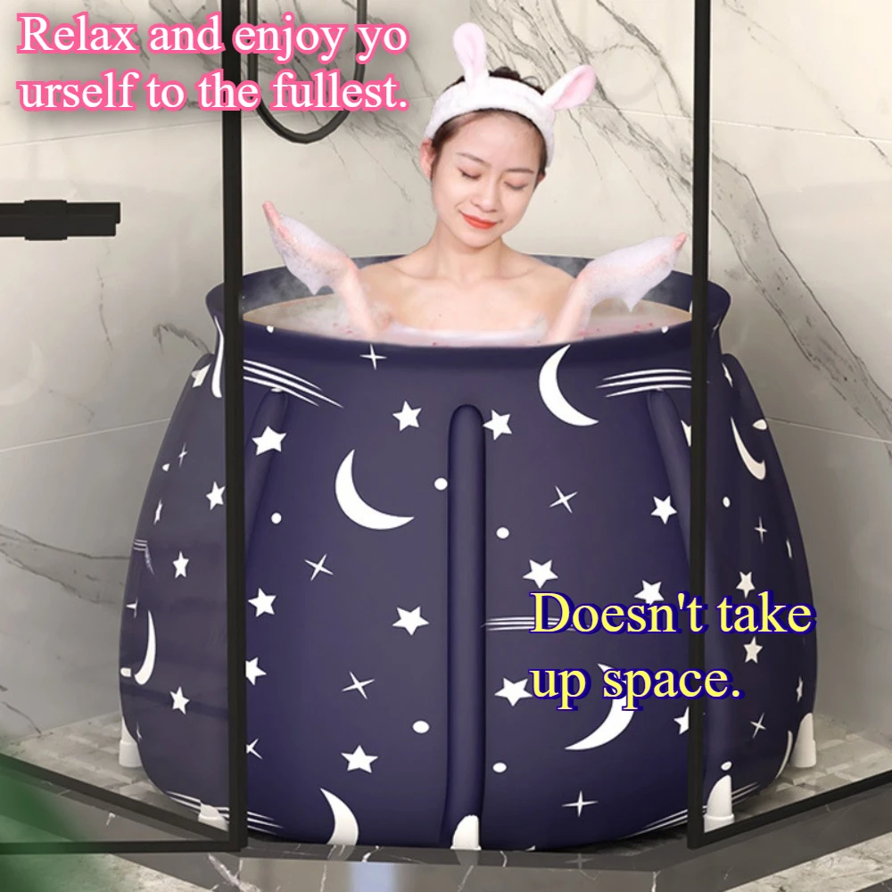 27.55*25.59 inches adult foldable bathtub, family portable bath SPA, comfortable enjoyment, easy experience, reducing fatigue