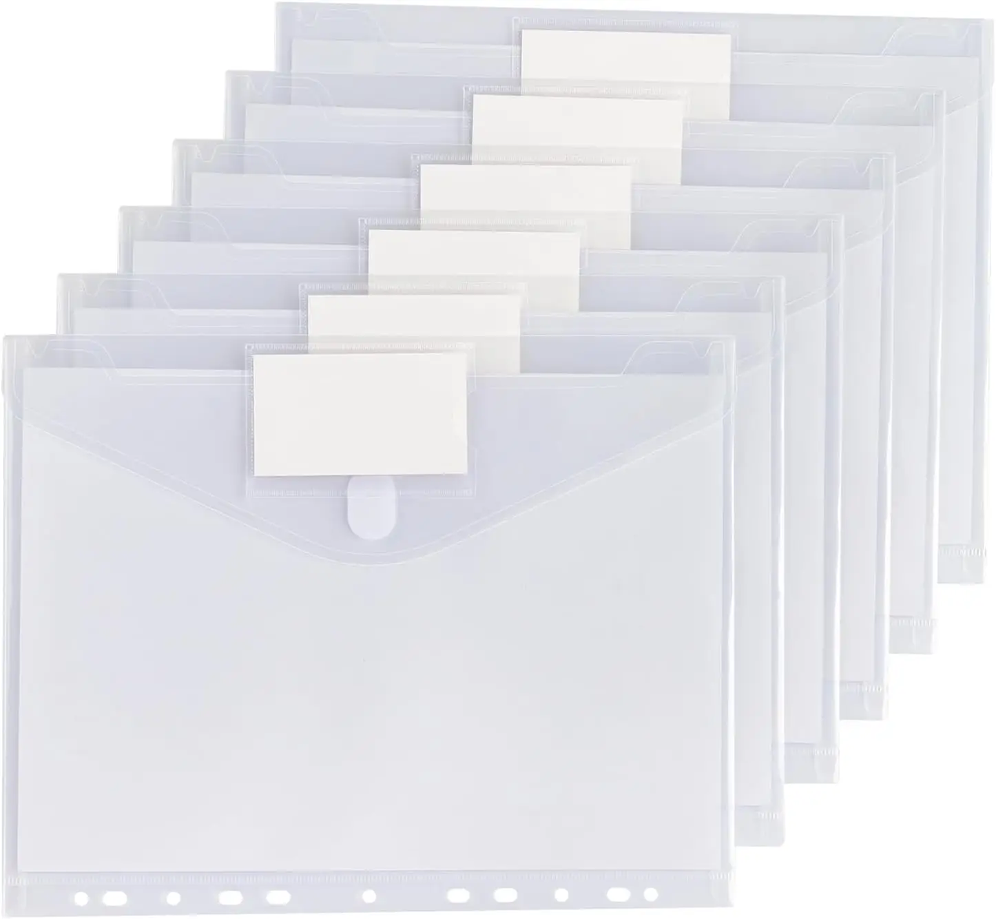 Paquete de 6 bolsillos para carpetas de 2/3/4 anillas, carpetas de archivos con cierre de bucle y etiqueta, carpeta de sobres de plástico expandible