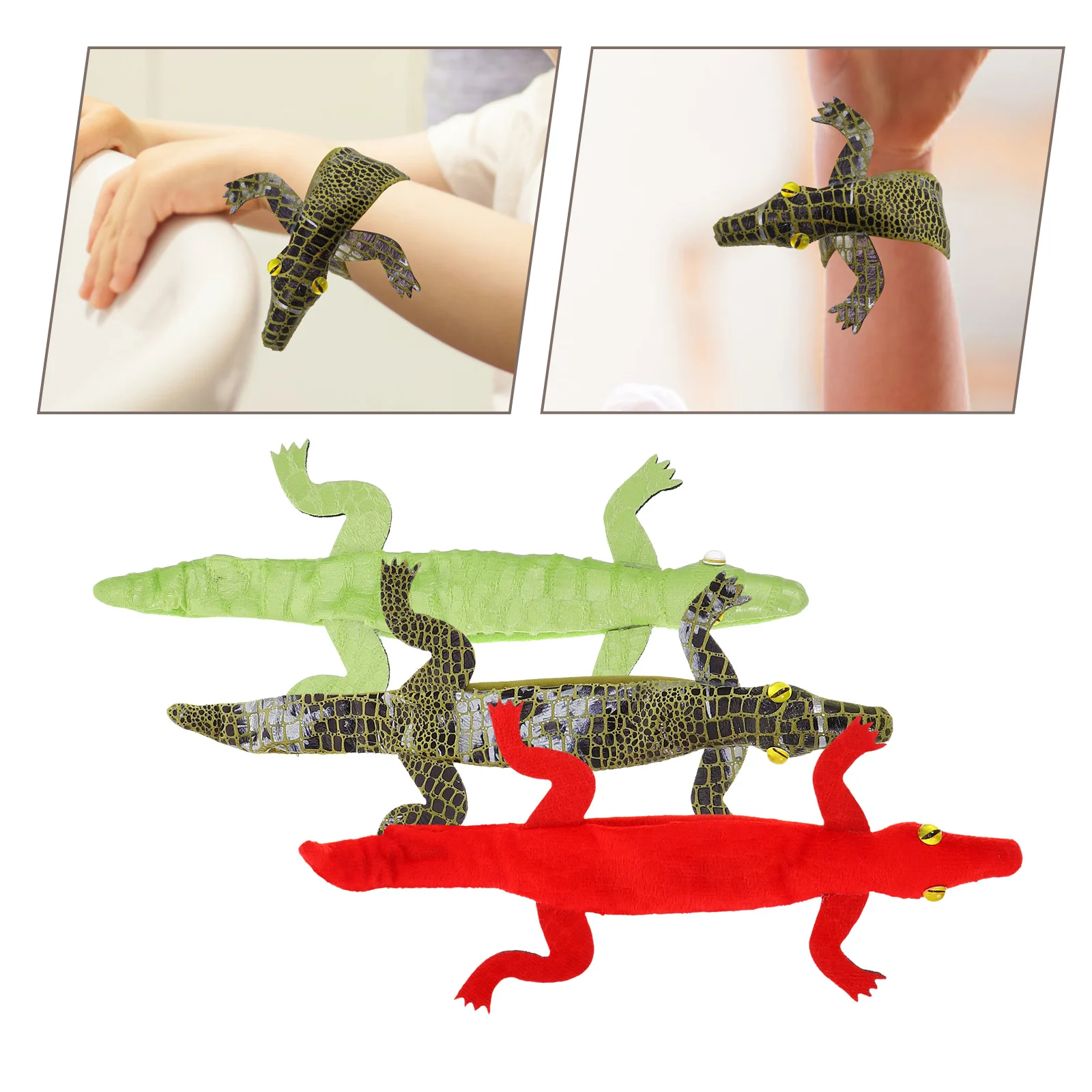 กำไลข้อมือสัตว์ 3 ชิ้น สำหรับเด็ก กำไลแบบกดติด ของชำร่วยงานปาร์ตี้ สายรัดข้อมือสำหรับเด็ก งานปาร์ตี้ธีมต่างๆ แหวนเหล็กแบบกดติด