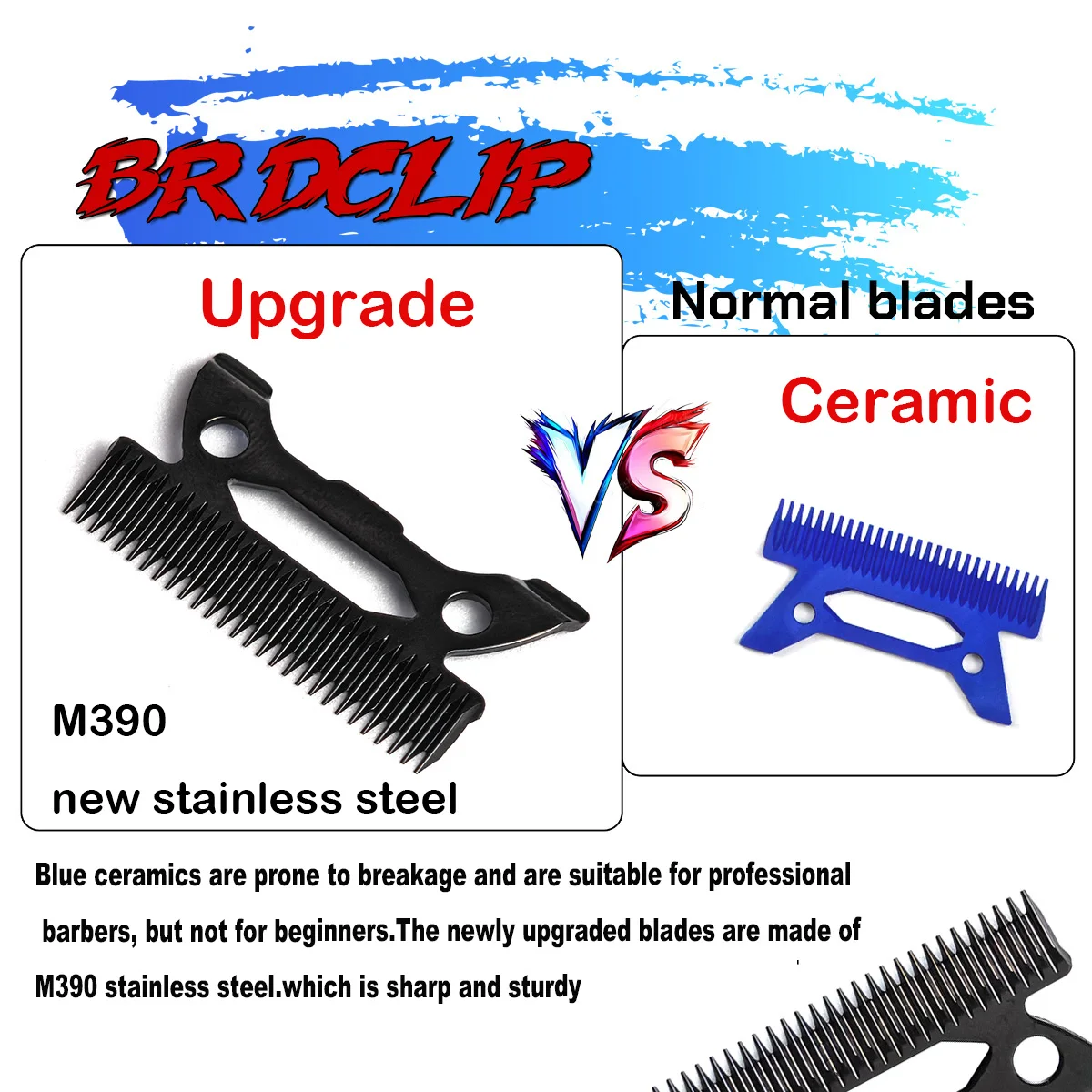 BRDCLIP Blade Hair Clipper DLC FADE Blade Replacement M390 Steel Moving Blade for 8148 Madeshow M10 2020C VGR 001 003 Wmark X1