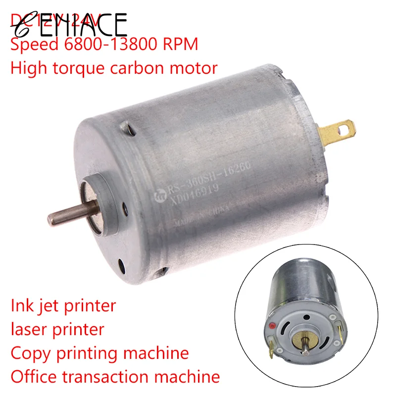 DIY Toy Hair Dryer Components, Micro Motor High-Speed Electric Fan, 360SH DC12V-24V 13800RPM Carbon Brush Engine