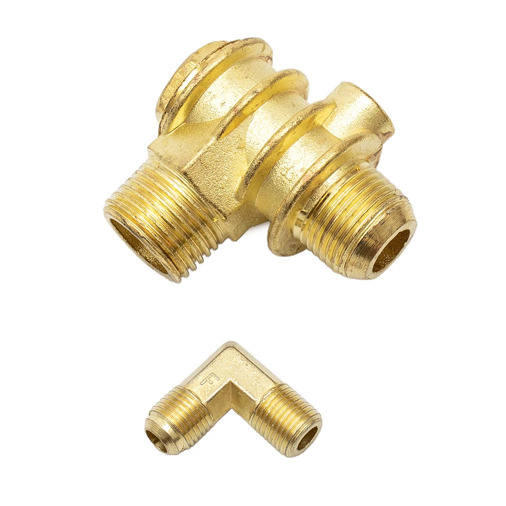 3 Port Check Valve Brass Hose Fitting Male-Threaded Workshop Replacement Air Compressor Tools Connector Joint Adapter