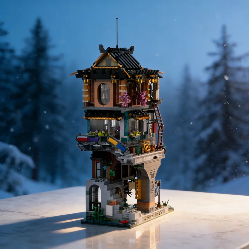 

6867 деталей MOC Городской квартал: Полный набор для сборки модели из фильма «Ниндзя», конструктор, игрушка, подарок, креативный коллекционный предмет для демонстрации на столе