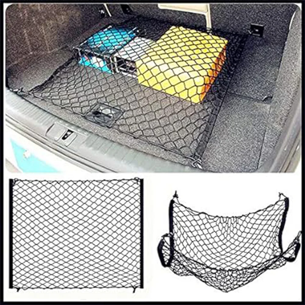 Car Mesh Elastic Nylon Rear Back Cargo Trunk Storage Organizer Luggage Net Polyester Holder Accessory 100*70 100*100 cm