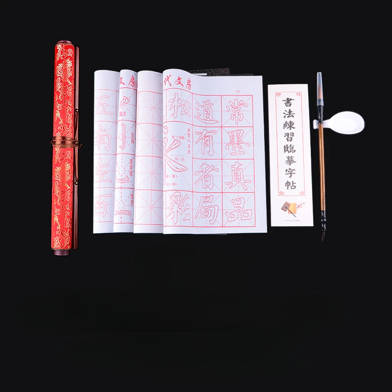 Water Writing Cloth Chinese Calligraphy Painting Supplies Thickened Scroll Rice Character Grid for Beginner Brush Calligraphy