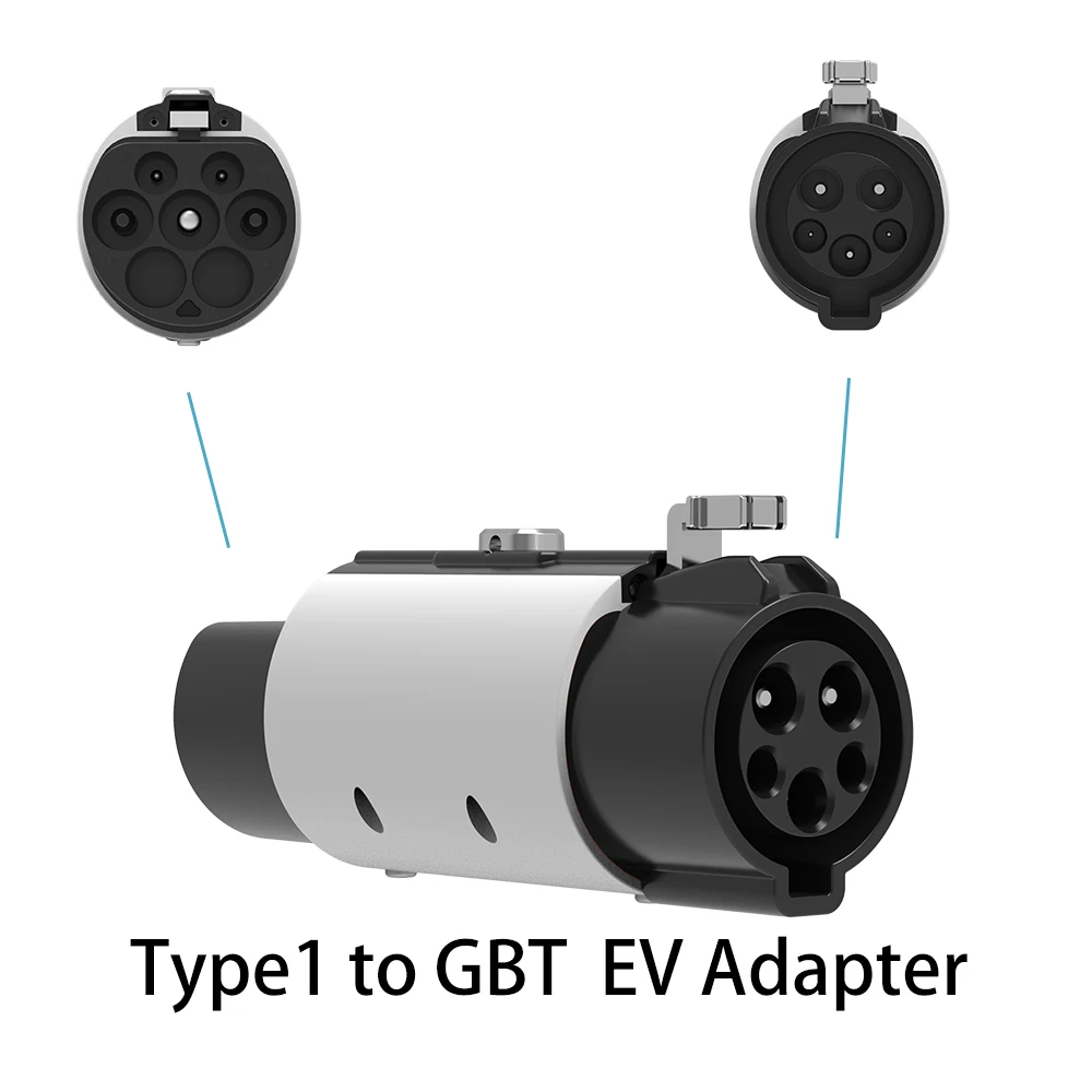 Adaptador Unirise Type1 a GBT 7KW 32A con convertidor de hebilla de bloqueo de seguridad para estación de carga Type1 a GB/T para adaptador de coche BYD