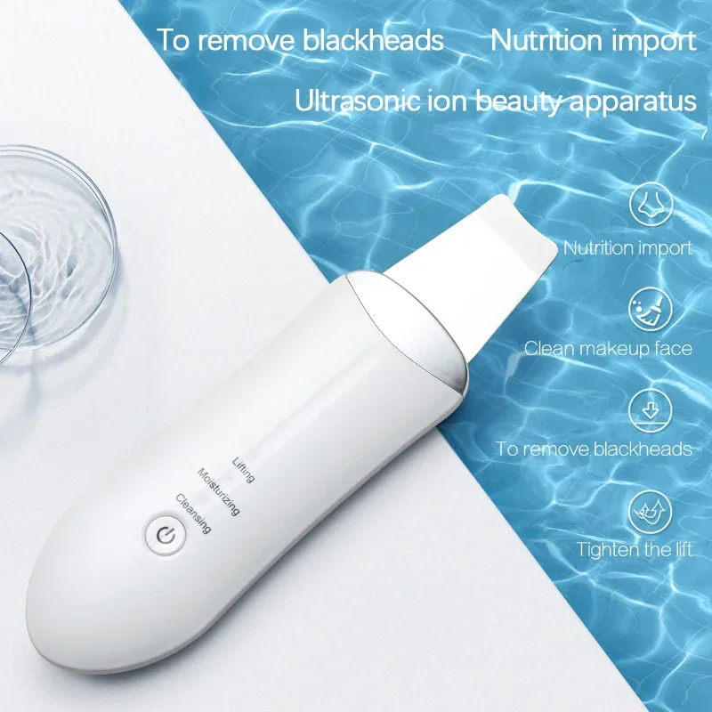 Professional Facial Pore Cleaning Skin Scrubber Sonic Face Ionic Peeling Beauty Machine Ultrasonic Skin Spatula