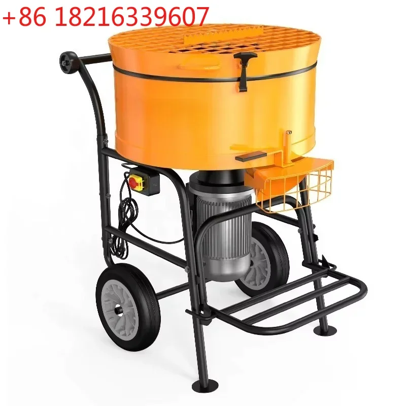 YAO 120L Electric Pan Mixer Durable Concrete Mixer Portable Forced Action Screed Mixer
