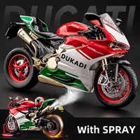 1:9 1199 Panigale With Spray Alloy Die Cast Motorcycle Model Toy Vehicle Collection Sound and Light Off Road Autocycle Toys Car