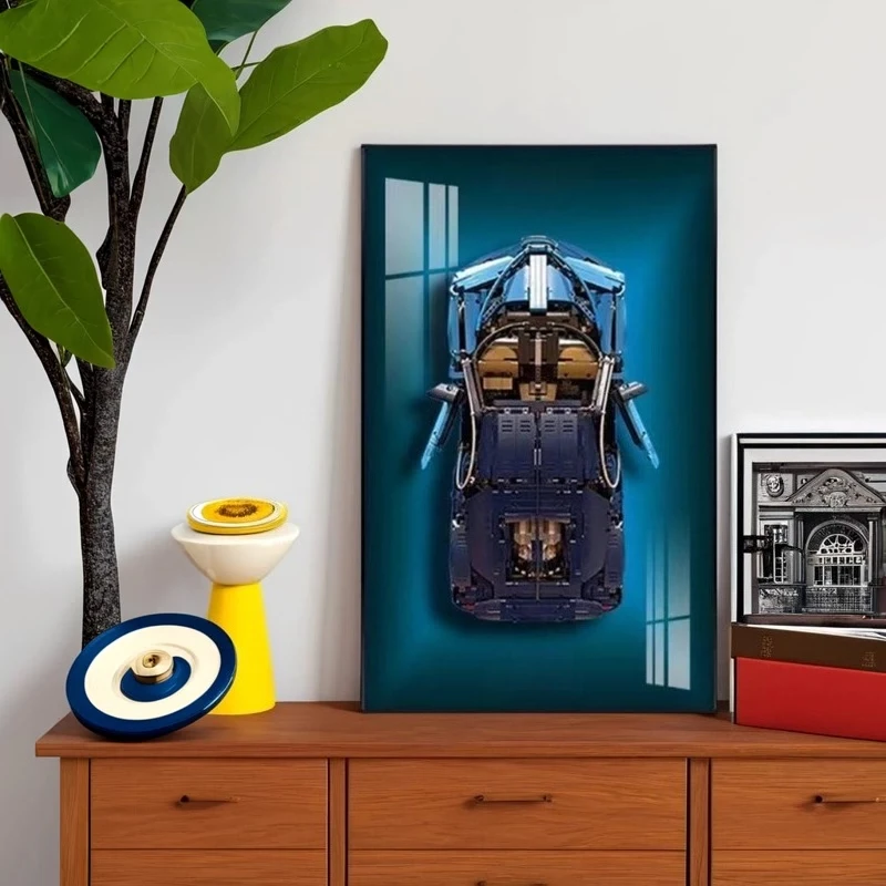 Wall Mount Background Display Frame For Lego 42232 Supercar,Wall Hanging Showcase Stand For Supercar Series Building Block Model