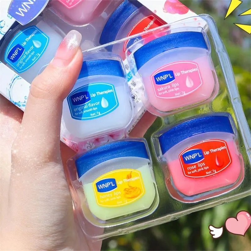 

4pcs Natural Plant Lipstick Whitening Lipstick Base Moisturizing Cream Anti Crack Lip Care Jelly Color Makeup Lip Gloss