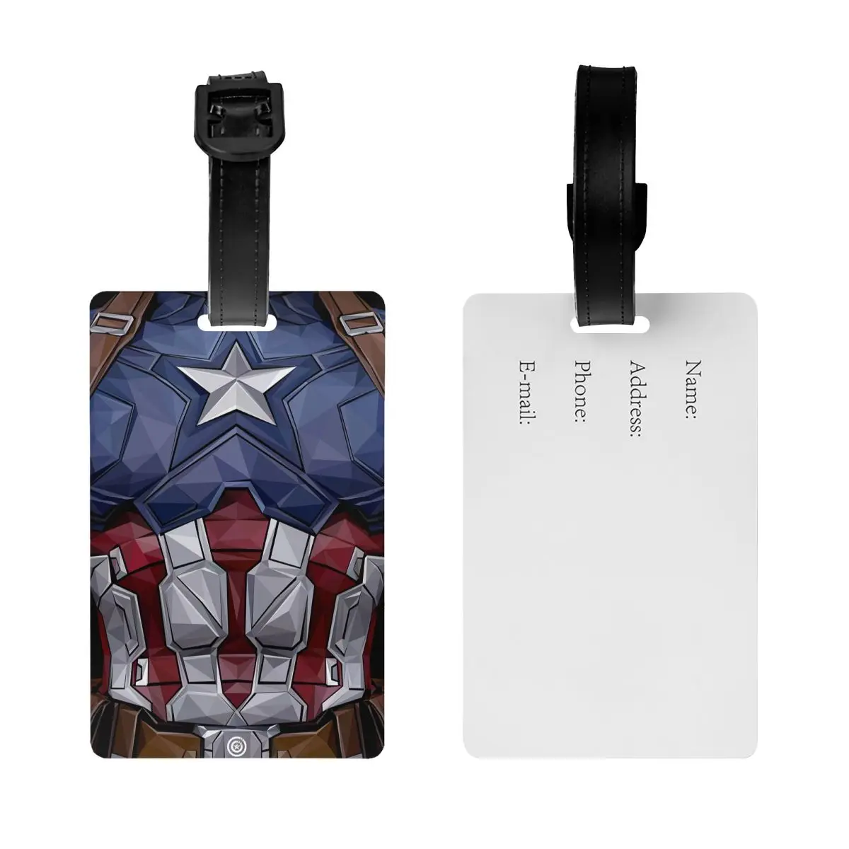 Custom Captain America Luggage Tag Privacy Protection Baggage Tags Travel Bag Labels Suitcase