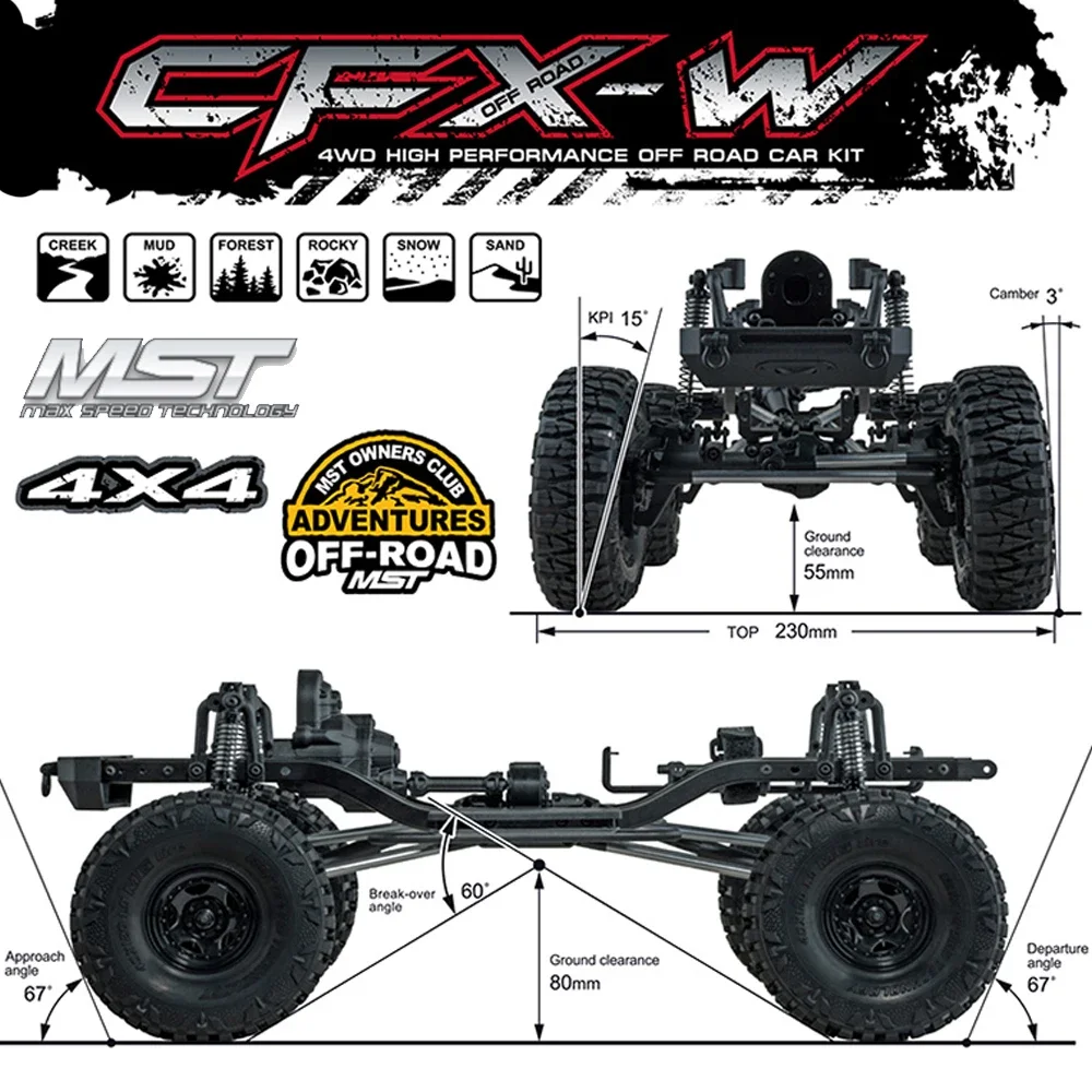 MST CFX-W J45C KIT バージョン 313mmホイールベース 1/10 RCリモート