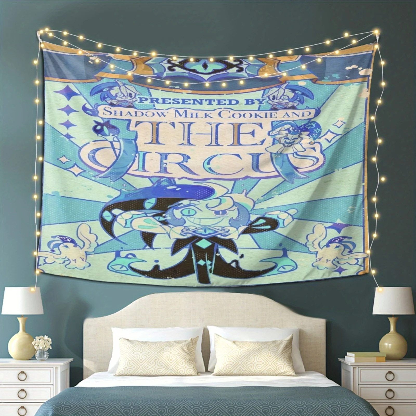 Shadow Milk Cookie and Circus Tapestry: Vibrant Retro Circus Art - Ideal for Bedroom and Living Room Decoration