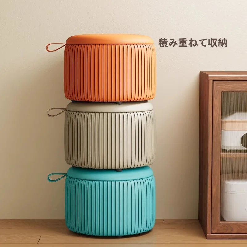 Small Stool Home Low Sofa Bench Living Room Entryway Shoe Changing Ottoman Seat Cushion Short Comfortable Casual Home Decor