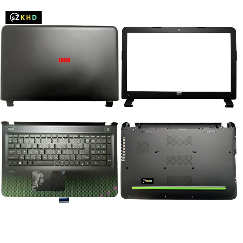 New For HP 15-AK 15-AB TPN-Q159 TPN-Q158 Lcd Back Cover Rear Lid Bezel Palmrest Upper Case Keyboard Bottom Cover Laptop Shell