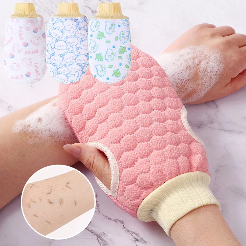 2 In 1 Massage Bath Brush With Hook Soft Exfoliating Gloves Baby Showers Cleaning Mud Dirt Remover Scrub Showers Bubble