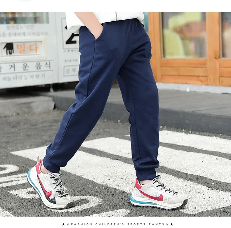 Herbst Winter Kinder Teenager Jungen Casual Sport Hosen Fleece Hosen Jogger Hose für Kinder Lose Sweatpant Warme Jungen Kleidung – Detail 3