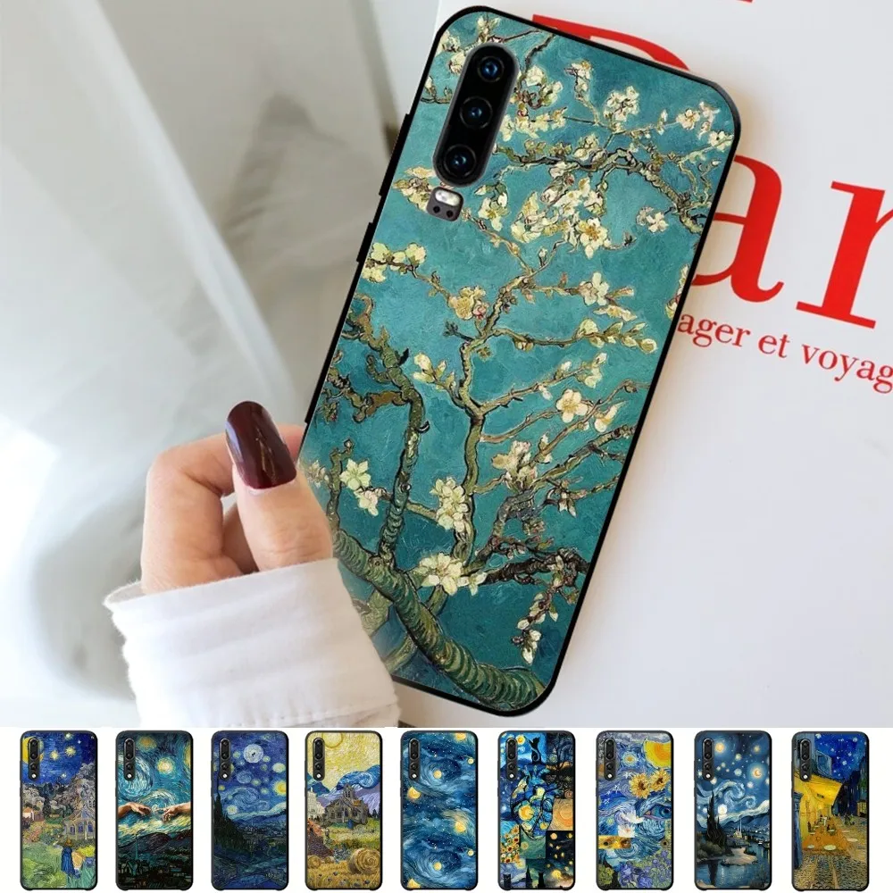 Art Van Gogh Starry Sunflower Phone Case For Huawei P 8 9 10 20 30 40 50 Pro Lite Psmart Honor 10 Lite 70 Mate 20lite