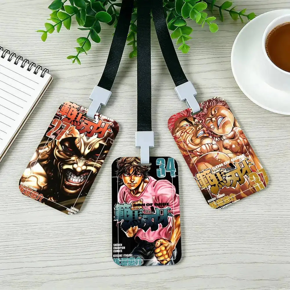 Japan Anime Baki Hanma Comics Black Lanyard Card Holders Student Meal Cards And Campus Ids School