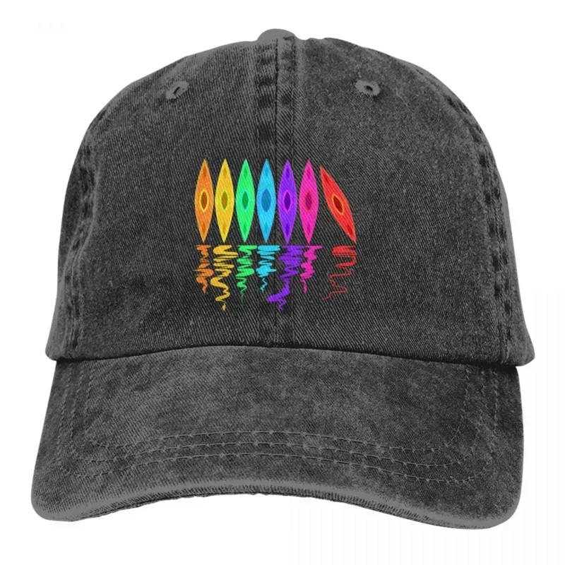 

Rainbow Fishing Hat Peaked Women's Cap River Kayaking Gift Lake Trip Boating Team Personalized Visor Protection Hats