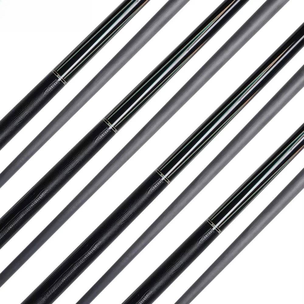 ألياف الكربون رمح تجمع جديلة عصا 12.5 مللي متر تلميح البلياردو ألياف الكربون جديلة سحلية الجلود قبضة الأبنوس #5