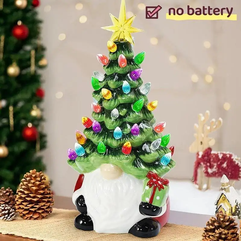 Santa Claus Design Christmas Tree Decoration, 1 Count Battery Powered Luminous Resin Ornament  (no Battery)