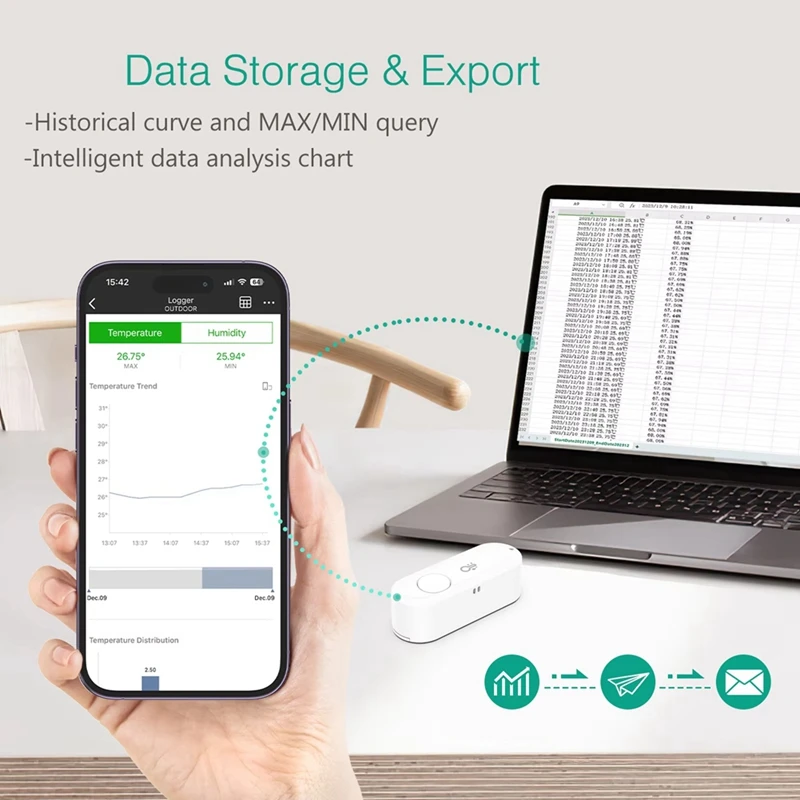 Nuevo termómetro inteligente WIFI Tuya y Sensor de humedad aplicación móvil Sensor inalámbrico de temperatura y humedad 2 uds