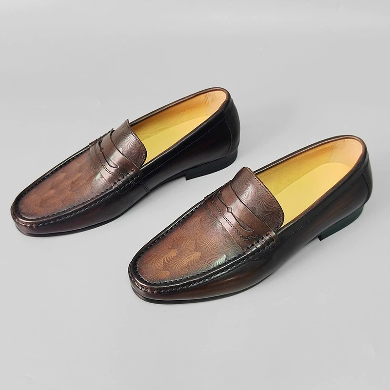High Grade Men Casual Loafer Shoes Handsome Men Genuine Leather Slip-on Formal Shoes Moccasins Handmade Man Shoes