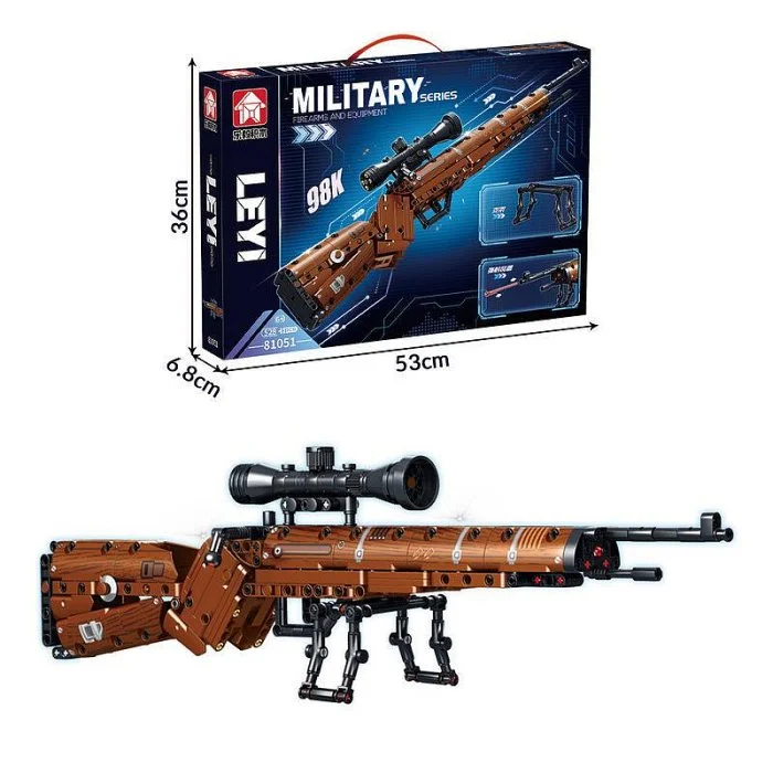 98K Rifle Building Blocks Model, DIY Assembly Educational Toy, Military Brick Set, Collectible Gift for Adults & Fathers Day