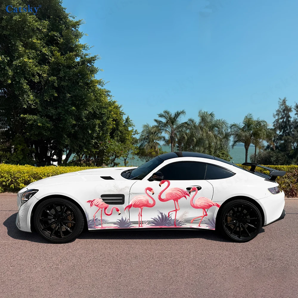 

Розовый фламинго флок автомобильные виниловые наклейки самоклеящаяся наклейка из ПВХ подходит для грузовиков внедорожник украшения автоаксессуары подарок