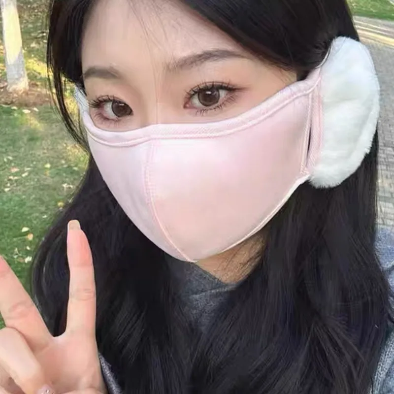قناع وجه سحابي شتوي للنساء، غطاء وجه مبطن بالصوف الحراري المقاوم للرياح مع تدفئة الأذن، أقنعة حماية للشتاء في الطقس البارد