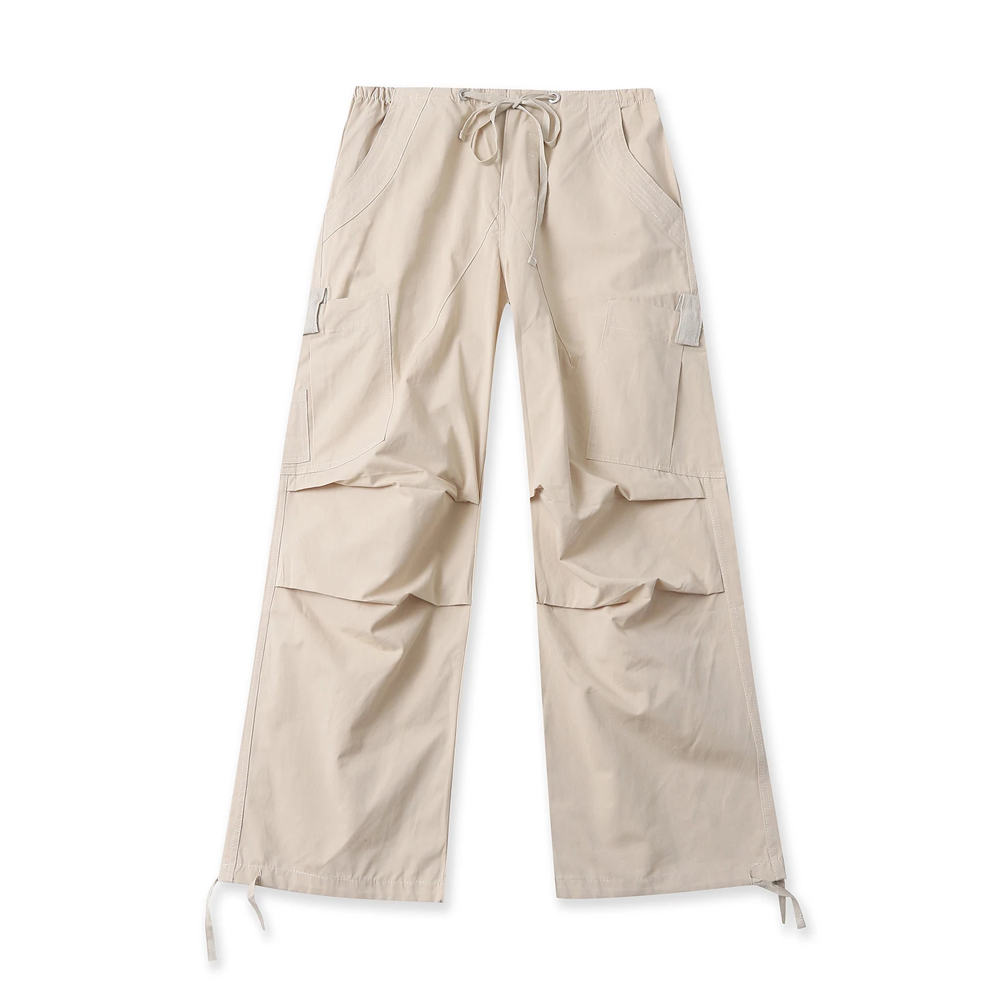 Casual High Waist Wide Leg Pants Multi Pockets Loose Fit American Style Women's Workwear Trousers Spring New Arrival
