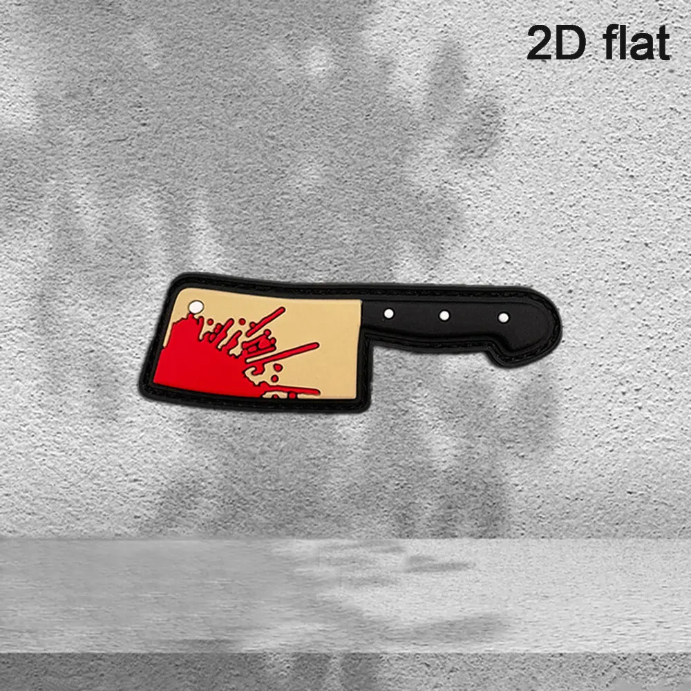 Quirky Splash Graffiti Knife Pattern Trendy Design 2D Flat Pvc Material with Textured Surface, Embossed Edge Trim, Tear-Resistant, Suitable for Workwear Jackets, Outdoor Apparel Accessories, Hiking Backpacks, Storage Bags, and Side Soft Patches