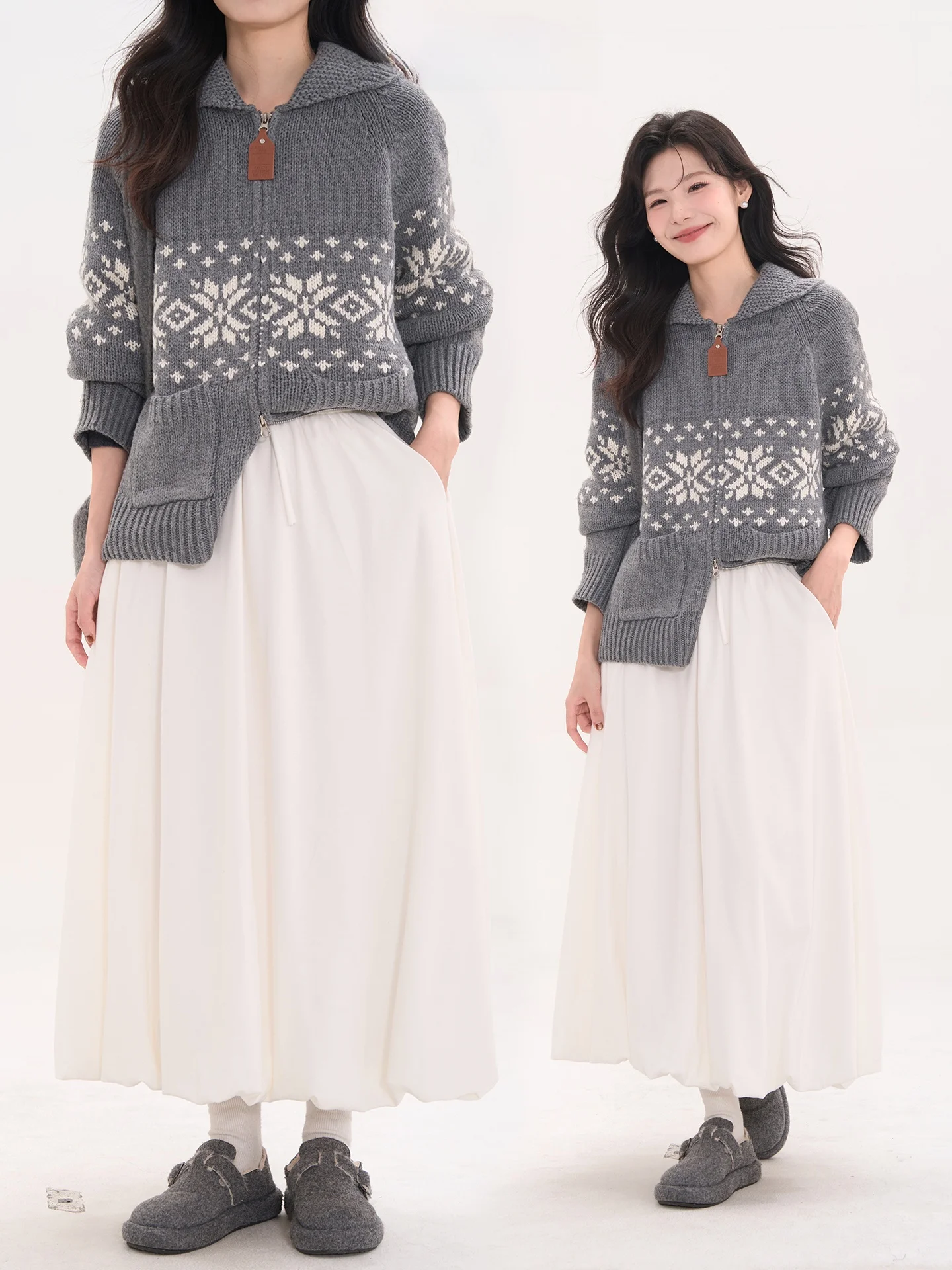 

Романтичная юбка-миди А-силуэта из мягкой ткани Cloud Bloom для женщин, осенняя, с завышенной талией, из смесового полиэстера и вискозы, дышащая, повседневная