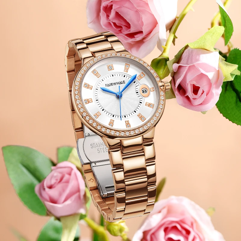 

Mark Fairwhale Brand 3660 Fashion Watch Ladies Luxury Rose Gold Girl Quartz Wristwatches Waterproof Watches for Women