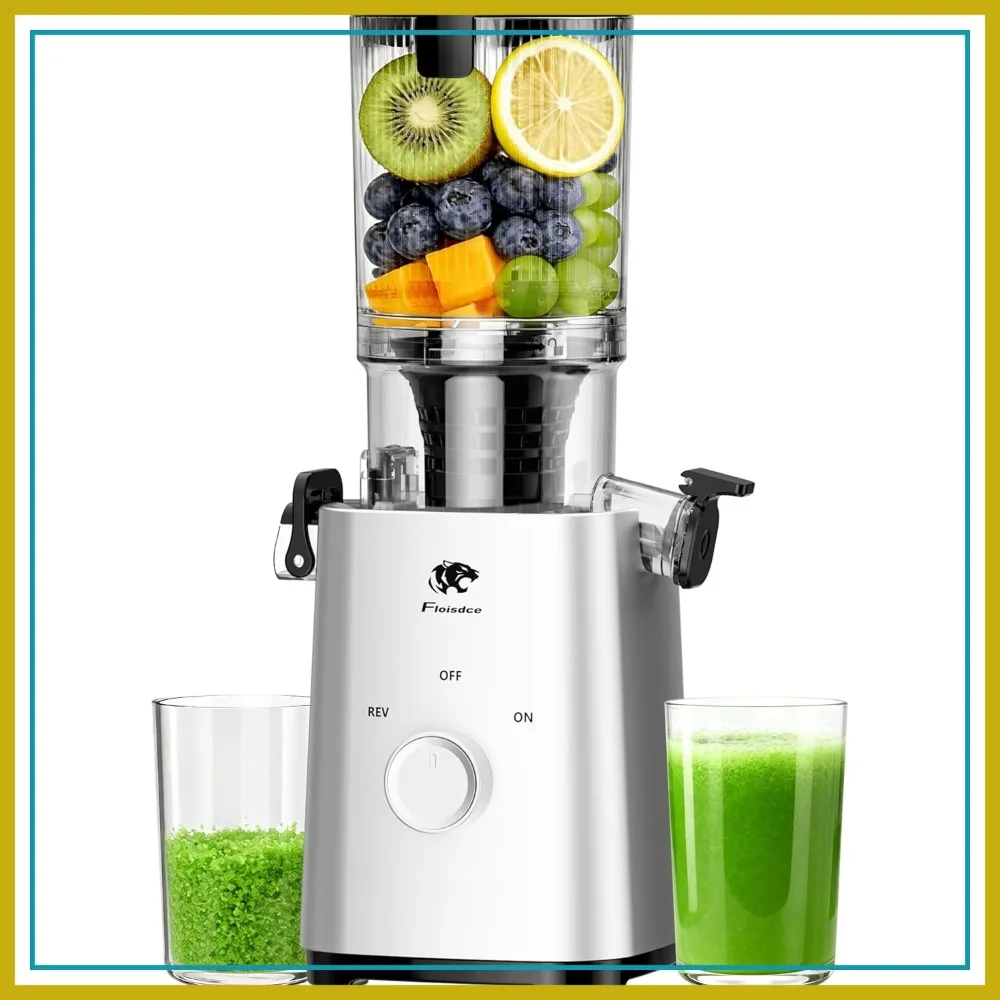

Cold Press Juicer, 5.3" Wide Chute for Whole Fruits, AC Motor, 99% Yield, Quiet, Easy Clean, Extra Strainer