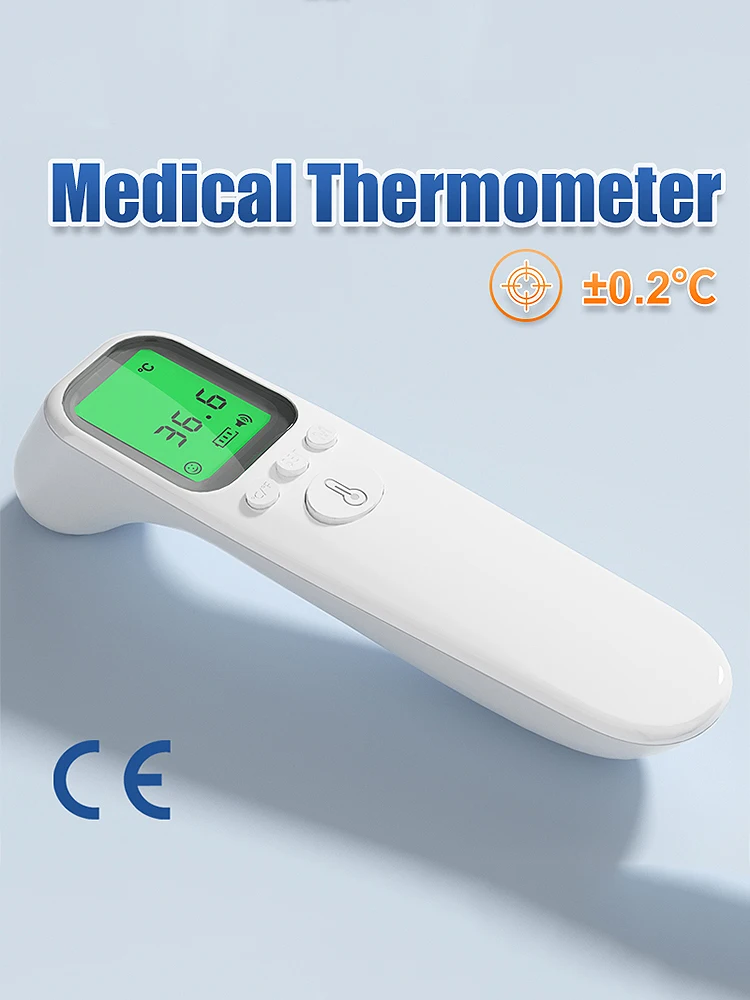 Termômetro digital sem contato da testa, medidor de temperatura corporal, febre, eletrônico, sem