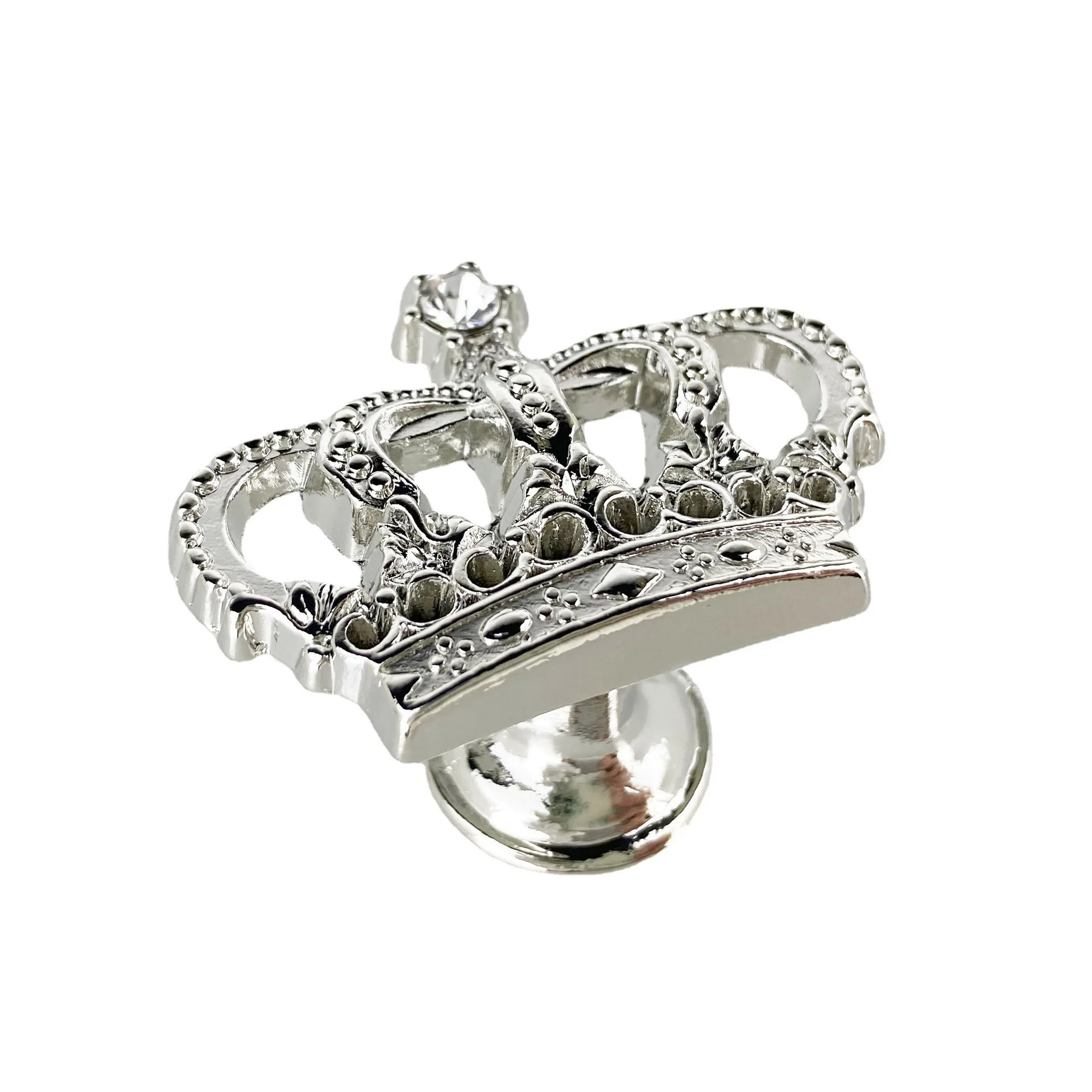 Fashion Creative Crystal Crown furniture decorative handle Gold Silver Drawer Shoe Cabinet Cupboard Dresser Wardrobe Door Knob