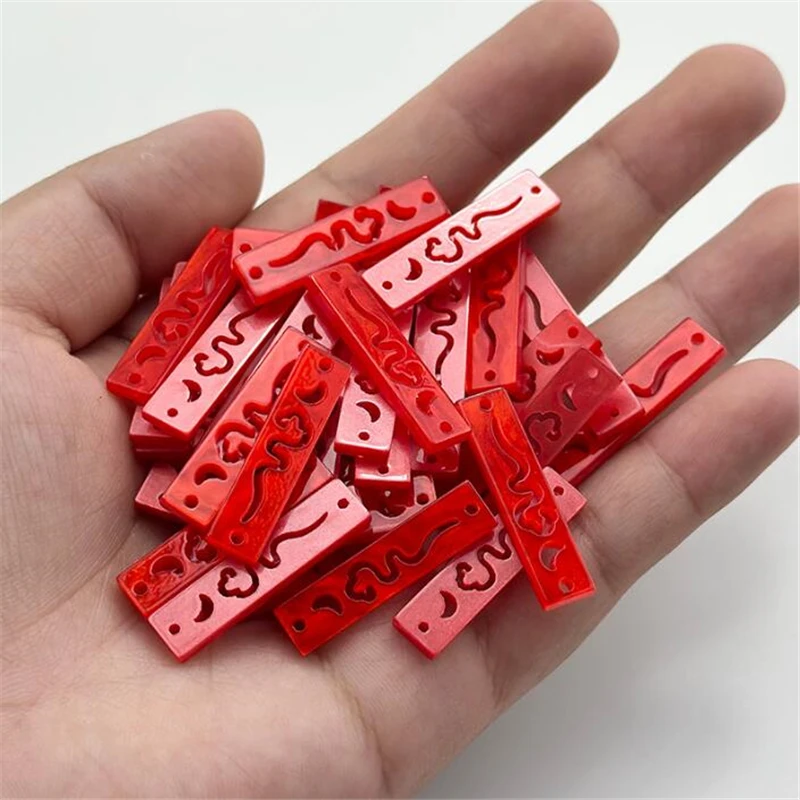 20Pcs/Lot New Acetic Acid Hollow Bar Beads Charm Connectors Diy Earrings Hair Tassel Jewelry Making Resin Acessories