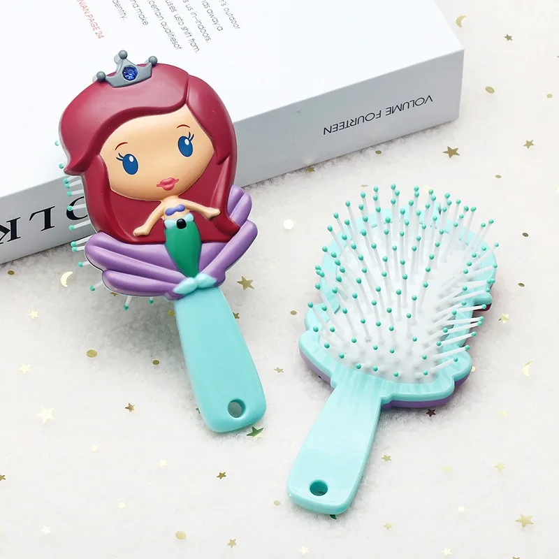 Peigne à cheveux sirène Kawaii pour filles – Peigne de massage à coussin d'air mignon, jouet et cadeau pour déguisement pour enfants
