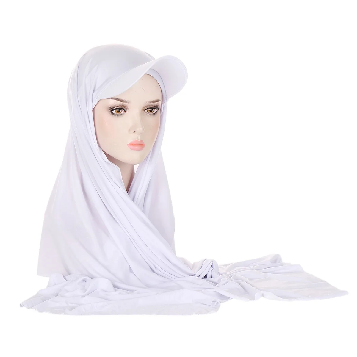 Premium Hijab Head Scarf Shawl Wrap for Muslim Women Pleasantly cool Lightweight sunshade Muslin Women Scarves with Brim