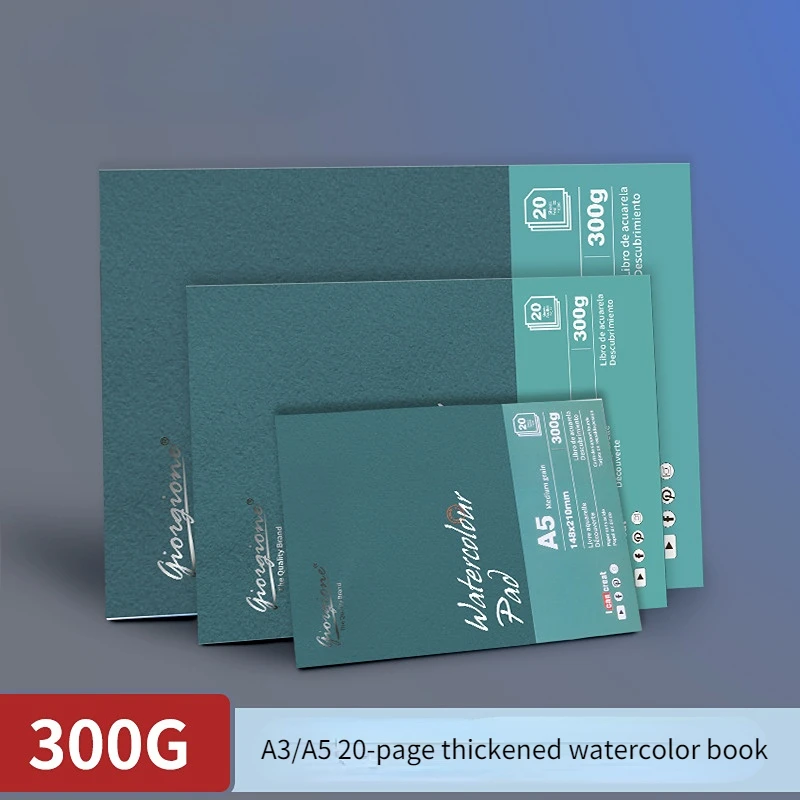 

A3/A5 Watercolor Book With Cotton 300g Thickened Medium-coarse Grain Inner Page Seal Book Portable Outing Sketchbook