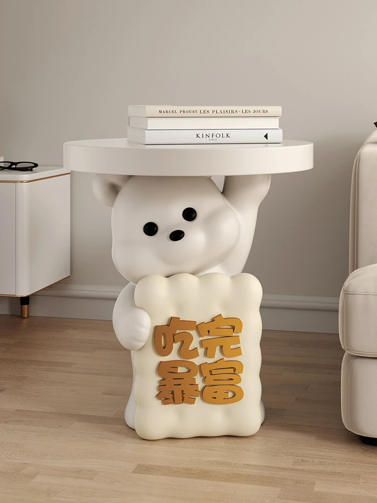 

Cartoon Bear Storage Coffee Table Living Room Furniture Sofa Side Table Creative Designer Nordic Furniture Bedroom Bedside Table
